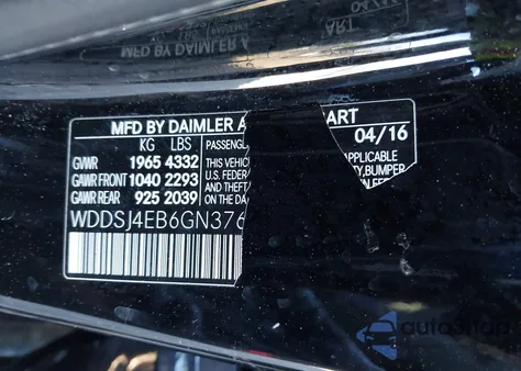 2016 Mercedes-Benz Cla 250 из США, поврежденный, VIN WDDSJ4EB6GN376485